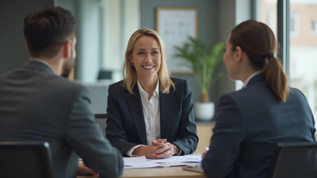 Профессиональный менеджер проводит встречу с сотрудником в современном офисе