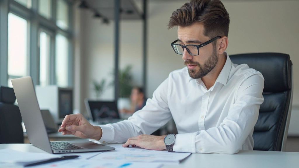 Профессиональный рабочий кабинет с анализом рынка на экране