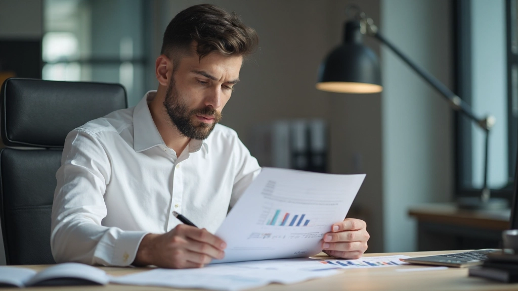 Профессиональное рабочее место с документами и графиками производительности