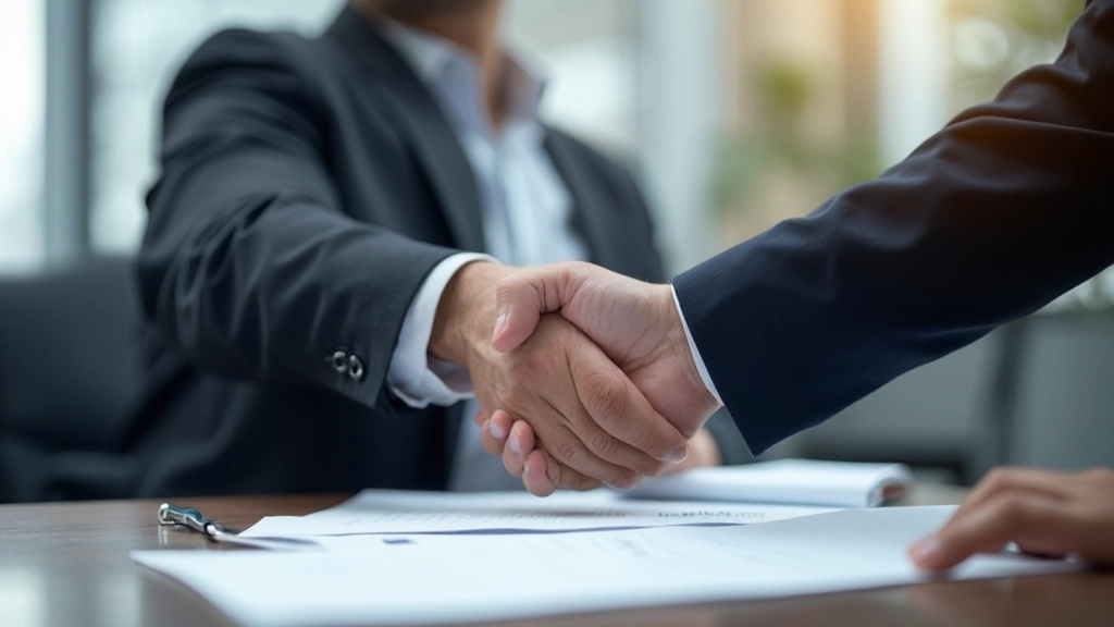 Деловая встреча с подписанием договора и согласованием условий