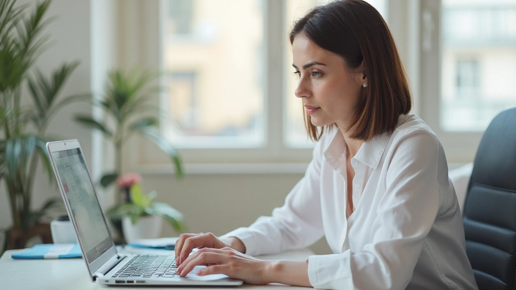 Аналитик изучает графики зарплат и рыночные данные на компьютере